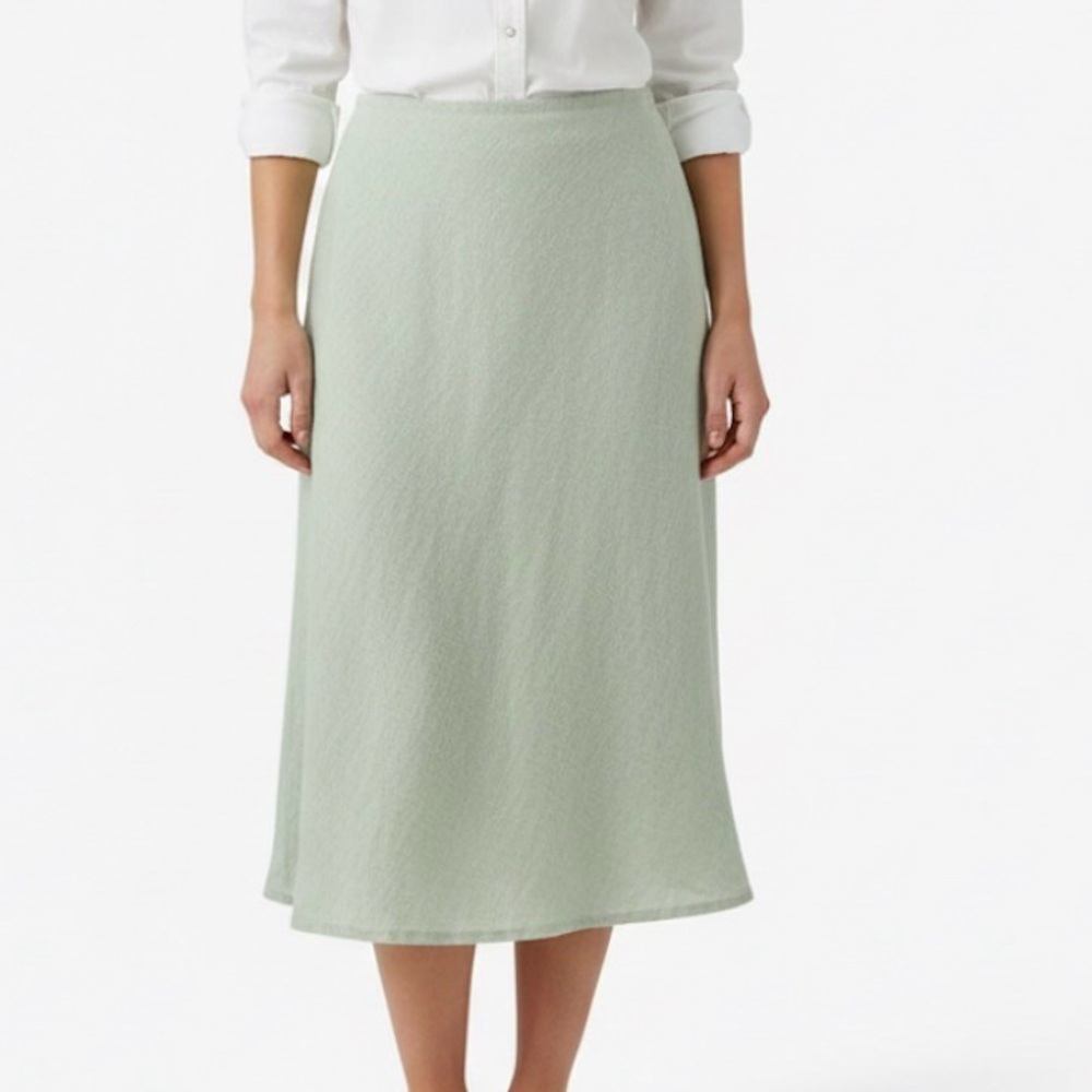 Patagonia 100% Hemp Light Green Midi Skirt Natural breathable ladies size 10